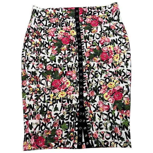 Torrid X Betsey Johnson Floral Graffiti Pencil Skirt (NWT) - Size 1 - Picture 1 of 9